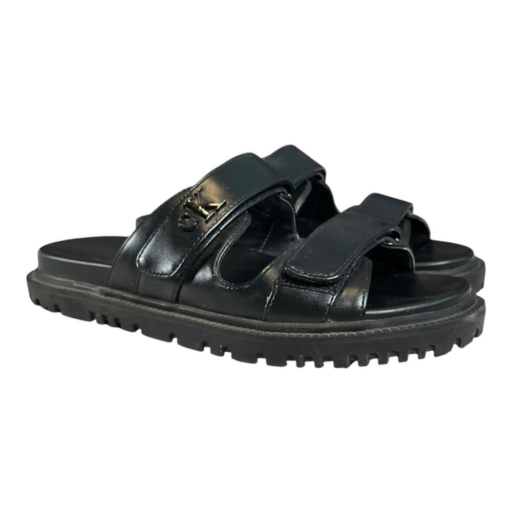 Calvin Klein Donnie Z Black Slide CK Logo Platform Comfort Slides 6.5 Fisherman